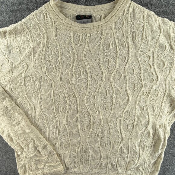 COOGI Australia Sweater 3XL Ivory Pullover Solid Long Sleeve Knit Baggy Cotton - Picture 1 of 16